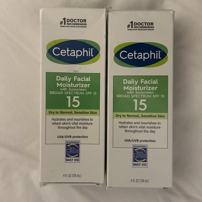 2X Cetaphil Daily Facial Moisturizer SPF15 Dry to Normal Skin 4 Oz 08/26+