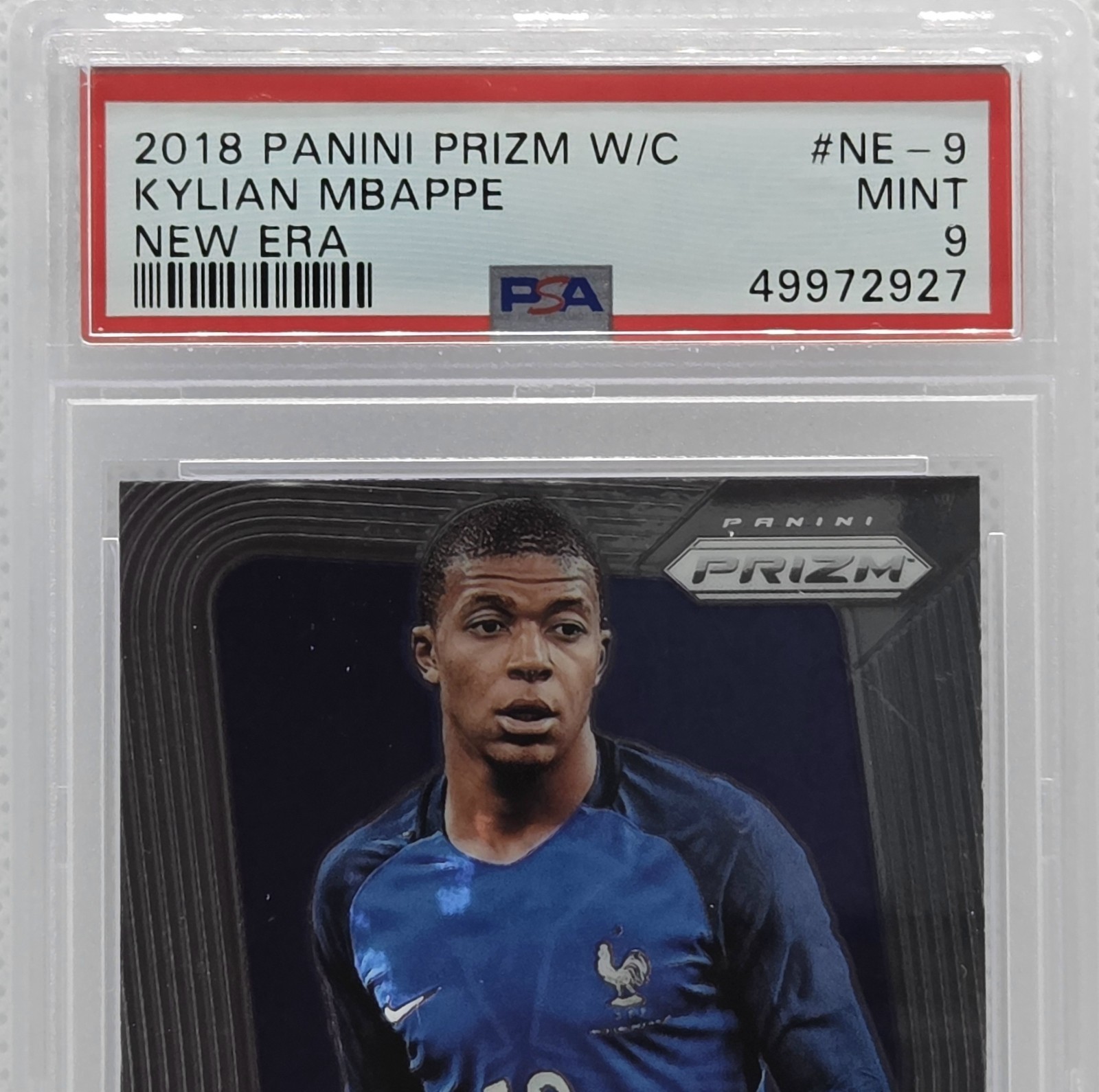 Kylian Mbappe 2018 Panini Prizm World Cup New Era #NE-9 France Rookie RC PSA 9 view 3