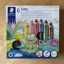 Staedtler 6 buddy Bunt-, Wachsmal- und Aquarellstifte in einem, 3 in 1, ab 2 J.