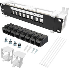 8 Port Patch Panel Cat6 Keystone Coupler Unshielded EC Listed Wall Mount 10Inc