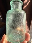 Antique Aqua Glass Jar Collectible Pre-1900 Vintage Decorative — photo 9