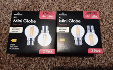 Bayonet cap Led Mini Globe Dimmable/Filament Bulbs x4