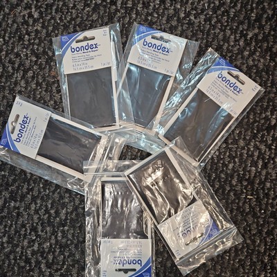 Bondex Iron-On Mending Fabric 6-1/2''X14''-Black (6 Pack)