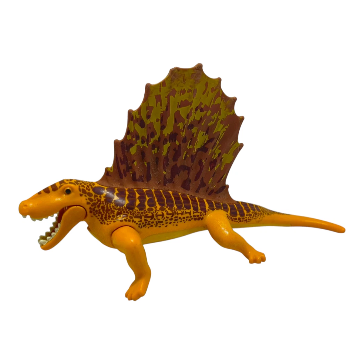 Figurine Playmobil Bébé Triceratops Orange - Réf. 9434 - Yeux Rouges - Occasion