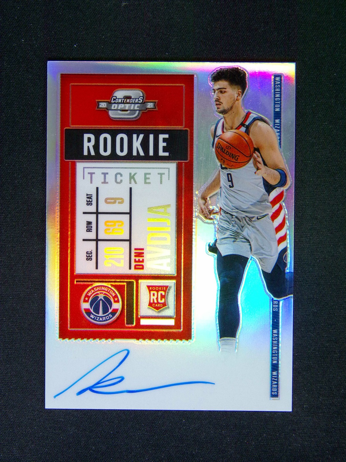2020-21 Panini Contenders Optic Deni Avdija #110 RC Ticket Auto Silver