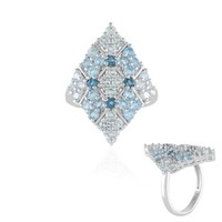 Cavill Damenring 2,60Ct Topas Rhodiniert 925 Sterling Silber Blau