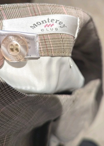 Monterey Club Golf Shorts. Beige, Black And Pink Plaid With A Hint Of Silver. 8 - Afbeelding 6 van 6