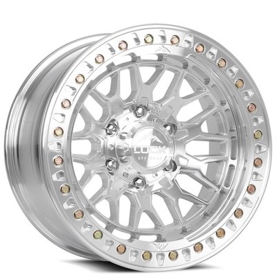 17x9 Lock Off-Road Wheels Invader Beadlock Machined with Clear Coat Rims (5pcs)