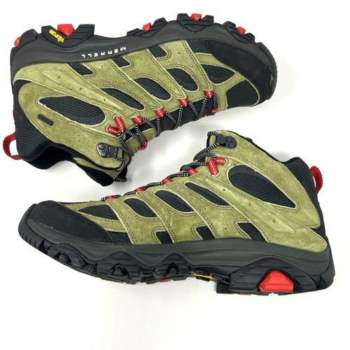 Merrell Men’s Moab 3 Mid Waterproof Hiking Boot Sz 12 Green Black Vibram NWOB - Picture 4 of 8