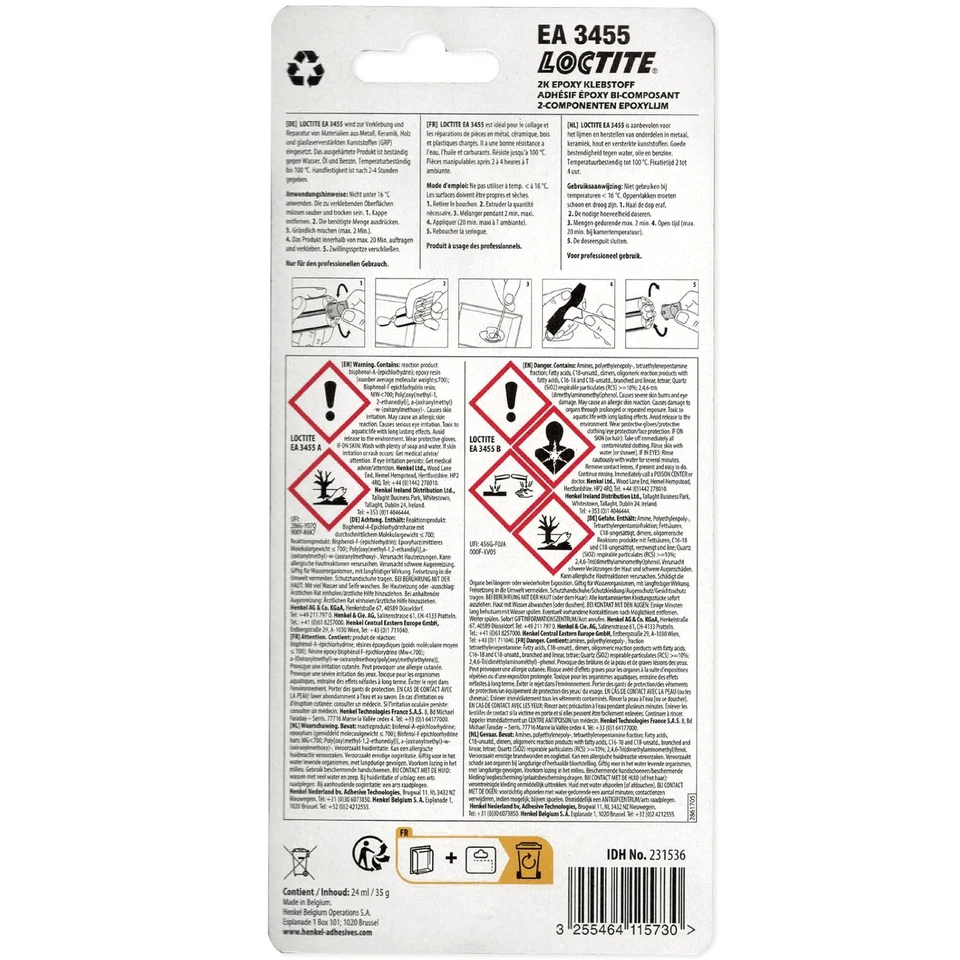 LOCTITE EA 3455 ADHESIF EPOXY BI-COMPOSANT REPARATEUR ALUMINIUM - Imagen 3 de 3