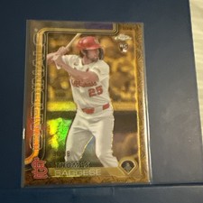 2025 Topps Gilded Rookie RC Gold Refractor SP #30/99 Thomas Saggese (Cardinals)