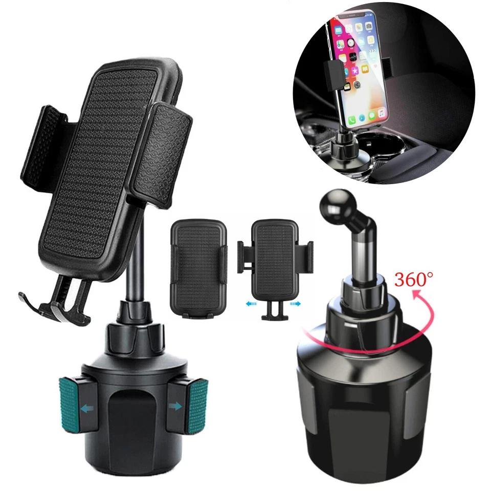 360° Adjustable Phone Mount Car Cup Holder Stand Cradle For iphone samsung GPS - Image 4 of 4