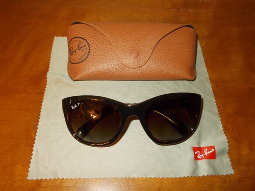 Ray Ban RB 4216 710/T5 Tortoise Frame Brown Polarized Lenses Sunglasses w/Case