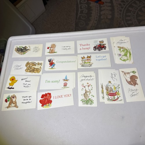 19pc. Current Mini Message Notecards Vtg Unused