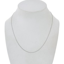 Vintage Sterling Silver 925 Box Chain Necklace 17"