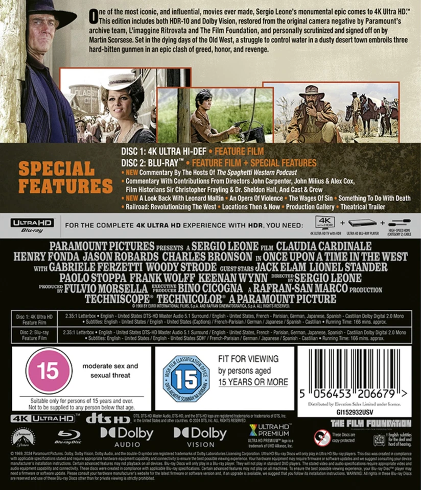 Once Upon a Time in the West (4K UHD Blu-ray) Charles Bronson Claudia Cardinale - Image 3 of 3