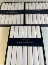 Roundtree Yorke Men s Cotton Handkerchiefs Lot 21 White 3 Boxes NEW