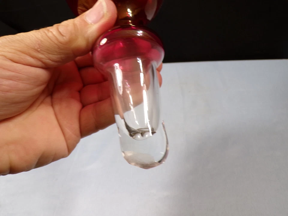 Large Ruby Stained or Flashed Decanter Stopper - Image 3 of 4