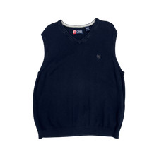 Chaps Ralph Lauren Vintage Old Money Navy Sweater Vest Cotton Size XL