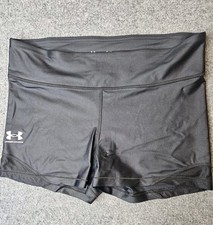 Under Armour Women's Iso Chill Biker Shorty Shorts Size XL Black Compression