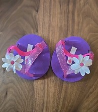 BABW Build A Bear Daisy Pink Purple Sandals Summer Spring Flip Flop Shoes