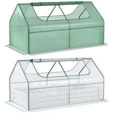 Outsunny Raised Garden Bed with Cover, Mini Greenhouse