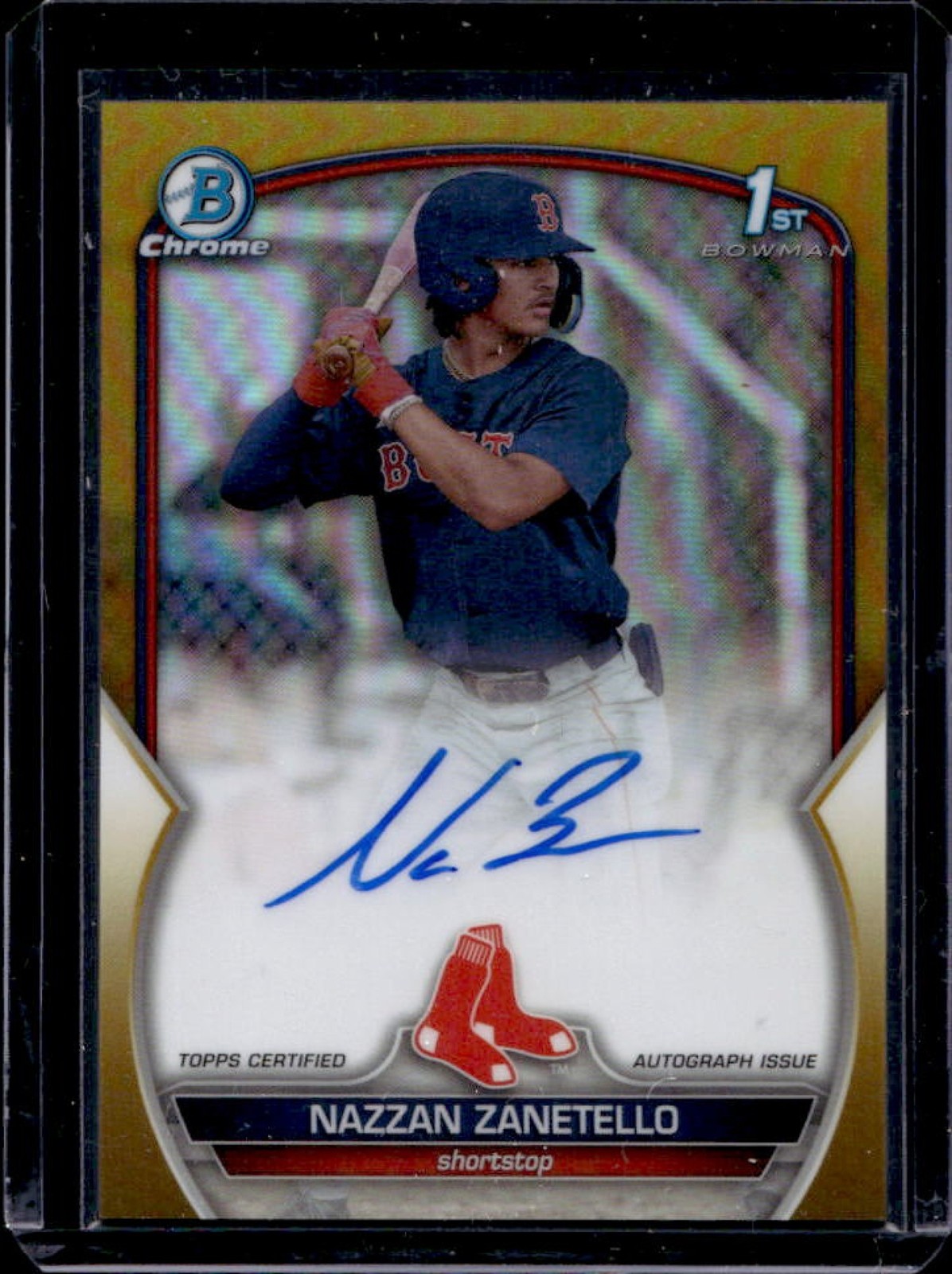 2023 Bowman Draft Nazzan Zanetello Chrome Auto Gold Refractor 1st #18/50