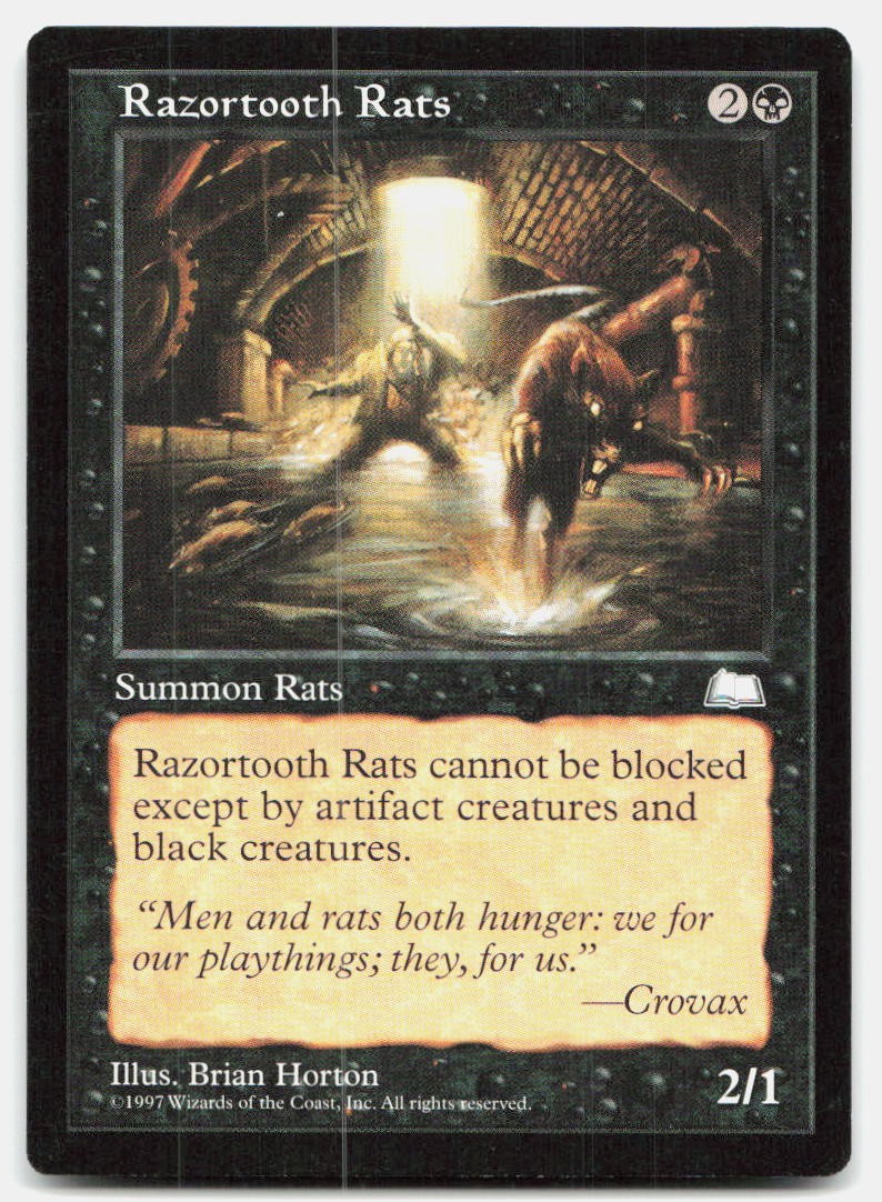 Razortooth Rats Common Weatherlight Magic: The Gathering Lightly Played