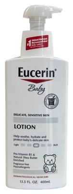Eucerin Baby Body Lotion, Hypoallergenic and Fragrance Free Baby Lotion, 13.5 fl