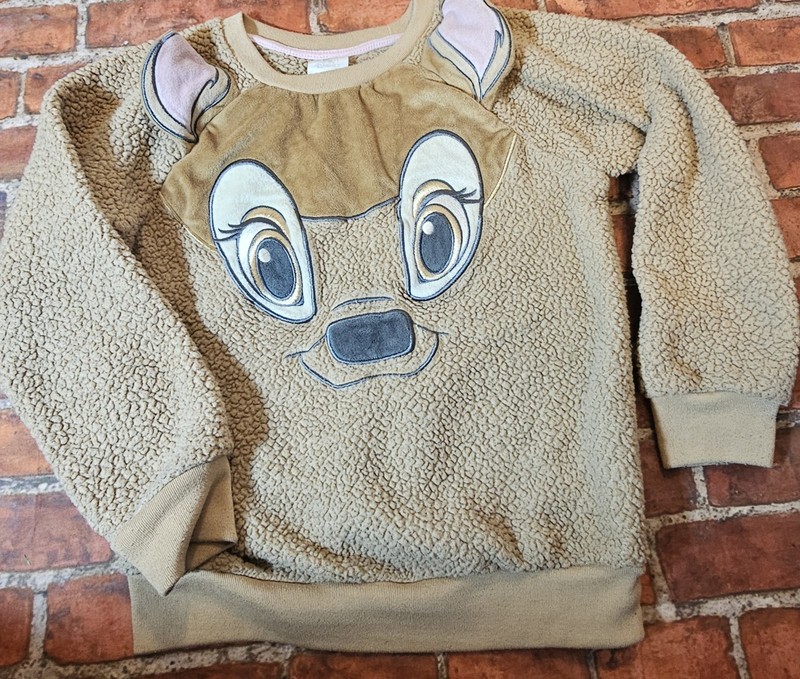 Disney Bambi Girls Sherpa Sweatshirt Sz 7/8 7 8 Guc