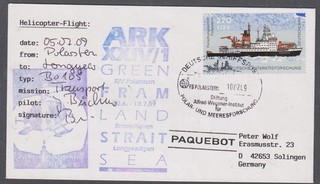 Arctic "GERMANY" 2009" 2Cachets "HELI Flight" SIGN's !look Scan !! 29.6 20