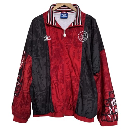 Giacca da pista vintage anni 90 Ajax Amsterdam Umbro calcio zip colorblock uomo 2XL Medium - Foto 1 di 11