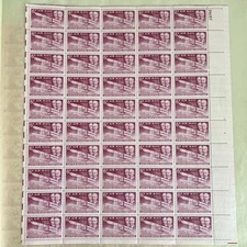 US Scott C-45 Air Mail 6 C, 1949, Wilbur & Orville Wright, MNH, OG, Sheet 50