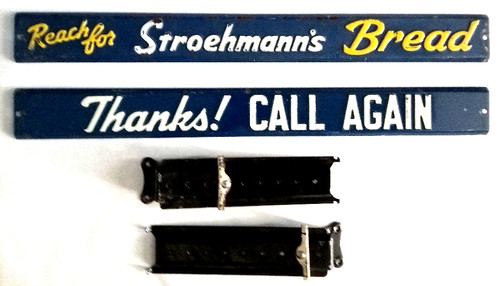 Original REACH FOR STROEHMANN'S BREAD Grocery Advertising Screen Pull Push Bar