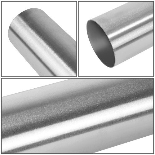 3" Inch OD Custom 18" Long Polished Stainless Steel Straight Exhaust Pipe Tube - Picture 4 of 6
