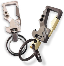 2 PCS Car Keychain, Carabiner Clip Key Chain with Bottle Opener, Heavy Duty