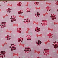 Pink Paw Prints Fabric Sold By The Yard.