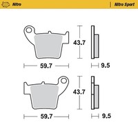 Moto-Master Bremsbelag Nitro Sport (FüR: Honda CR-F 450 R PE05 02-16 Hinten )