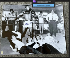 Muhammad Ali Signed Autographed 16X20 Photo Famous with The Beatles  with COA
