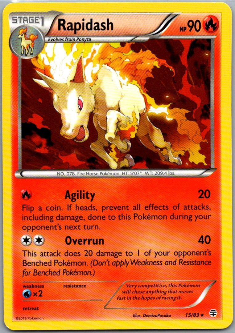 Pokemon Rapidash Normal Rare Generations 15/83 NM