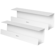 VIVO White Dual Under Desk 17" Cable Management Trays, Wire Organizers 2 Pack 