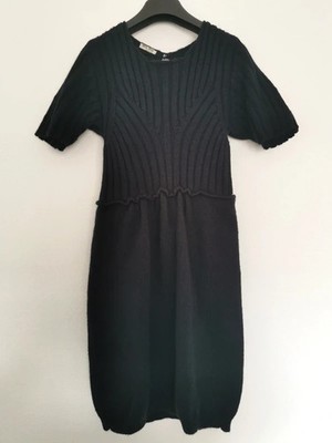 miu miu black knit dress Miu Miu Ribbed Knit Jersey Dress | Black
