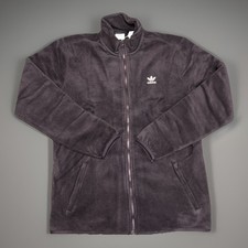 Adidas Full Zip Fleece Jacket Black Soft Kids Youth Size XL Soft