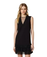 Abito smanicato con balze in tulle Twinset