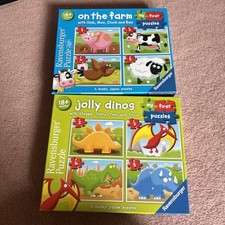 Ravensburger Meine ersten Puzzles x 2 Auf dem Bauernhof und Jolly Dinos Sehr guter Zustand