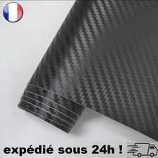Film Vinyle Carbone 3D 50 x 100 cm rouleau Noir adhésif Stickers Autocollant