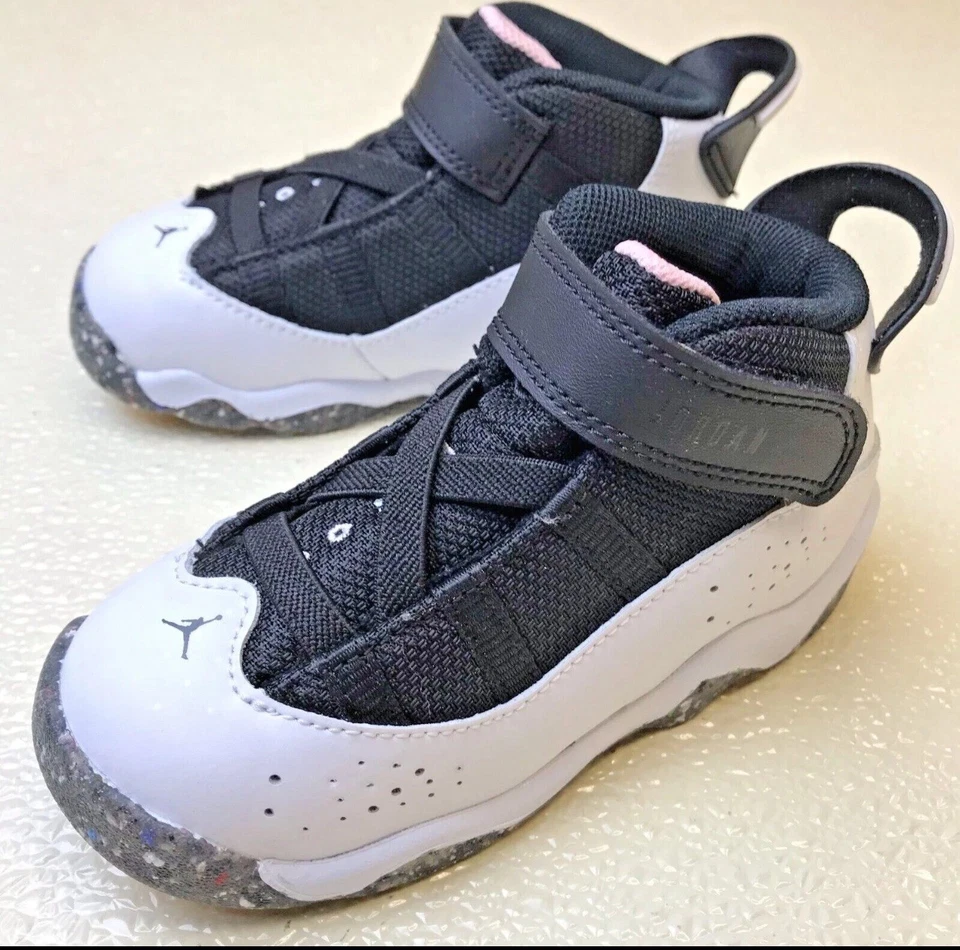 *NUEVO* Niños pequeños Nike Air Jordan 6 Anillos (TD) Blanco/Negro (DV3179 100) 5 Foto 4 de 4