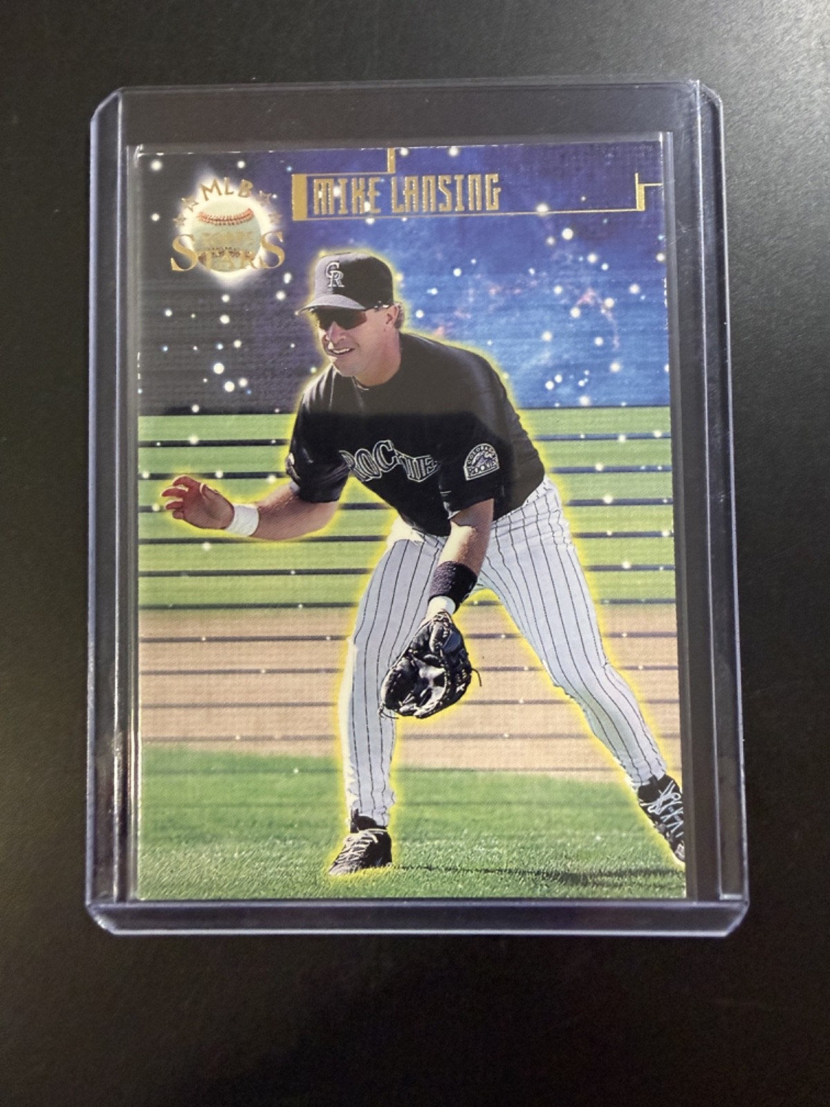 1998 Topps Stars #134 Mike Lansing Gold #/2299 Card Colorado Rockies