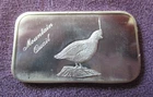 Wild Bird -Mountain Quail- #ed  1 Troy Oz. .999 Fine Silver Bar Justice Mint '73