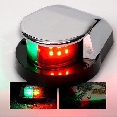 marinexplore Boat Navigation Lights Bi-Color Bow Light Pontoon, Silver
